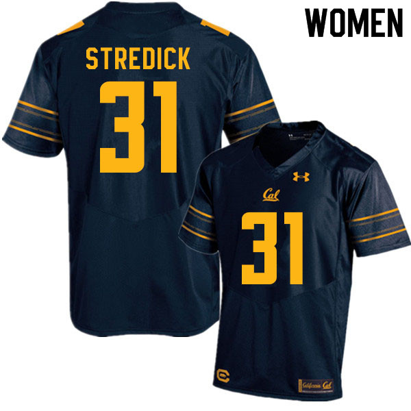Women #31 Ashton Stredick Cal Bears College Football Jerseys Sale-Navy